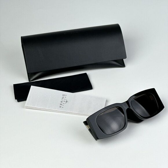 NEW Saint Laurent SL654 001 Black Rectangle Women Sunglasses - Picture 12 of 15